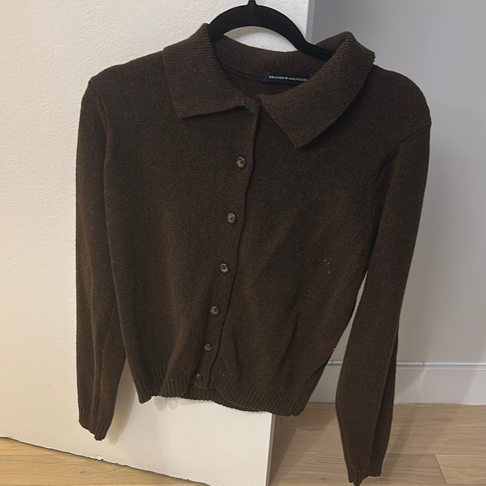 Brown Button-Up Women's Sweater